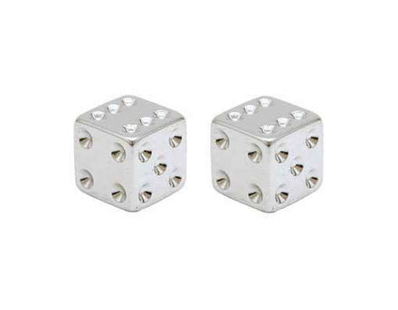 Dice Metal Thread Valve Caps Clear Glitter